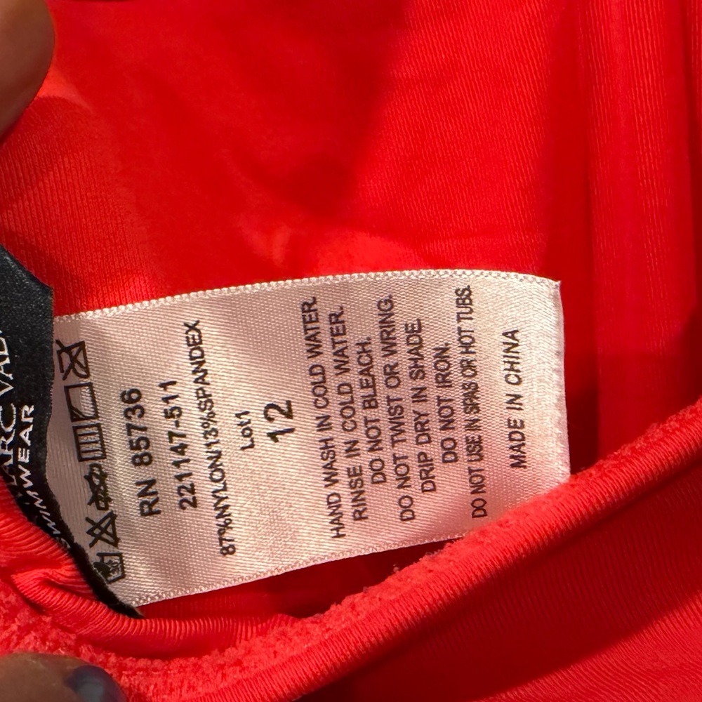 Carmen Marc Valvo Red One Piece Swimsuit - Picture 5 of 5